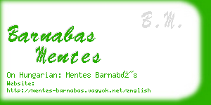 barnabas mentes business card